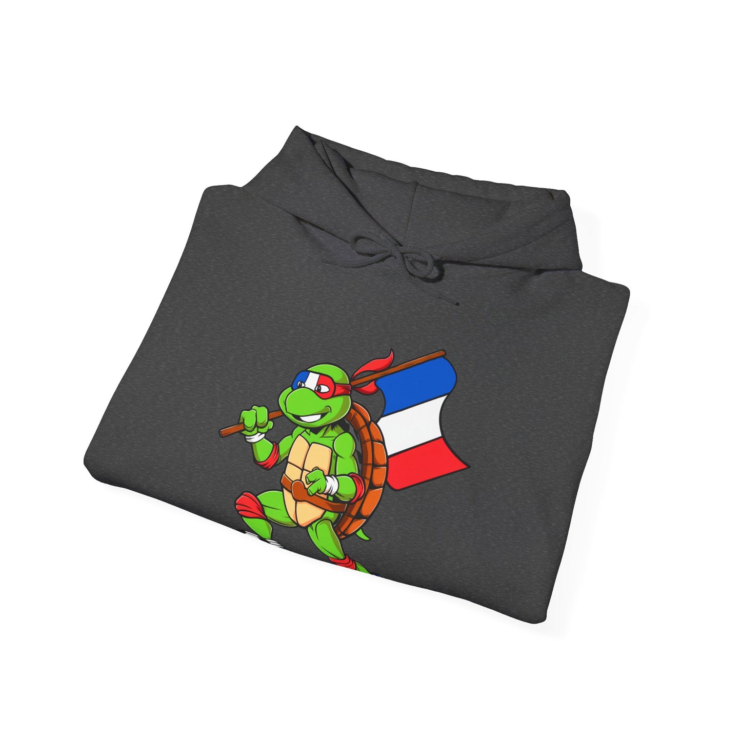 Kylian Mbappe Ninja Turtle Funny Soccer Euro 2024 France Football Unisex Heavy Blend Hooded Sweatshirt Hoodies Football Kylian Mbappe Ninja Turtles Real Madrid Printify