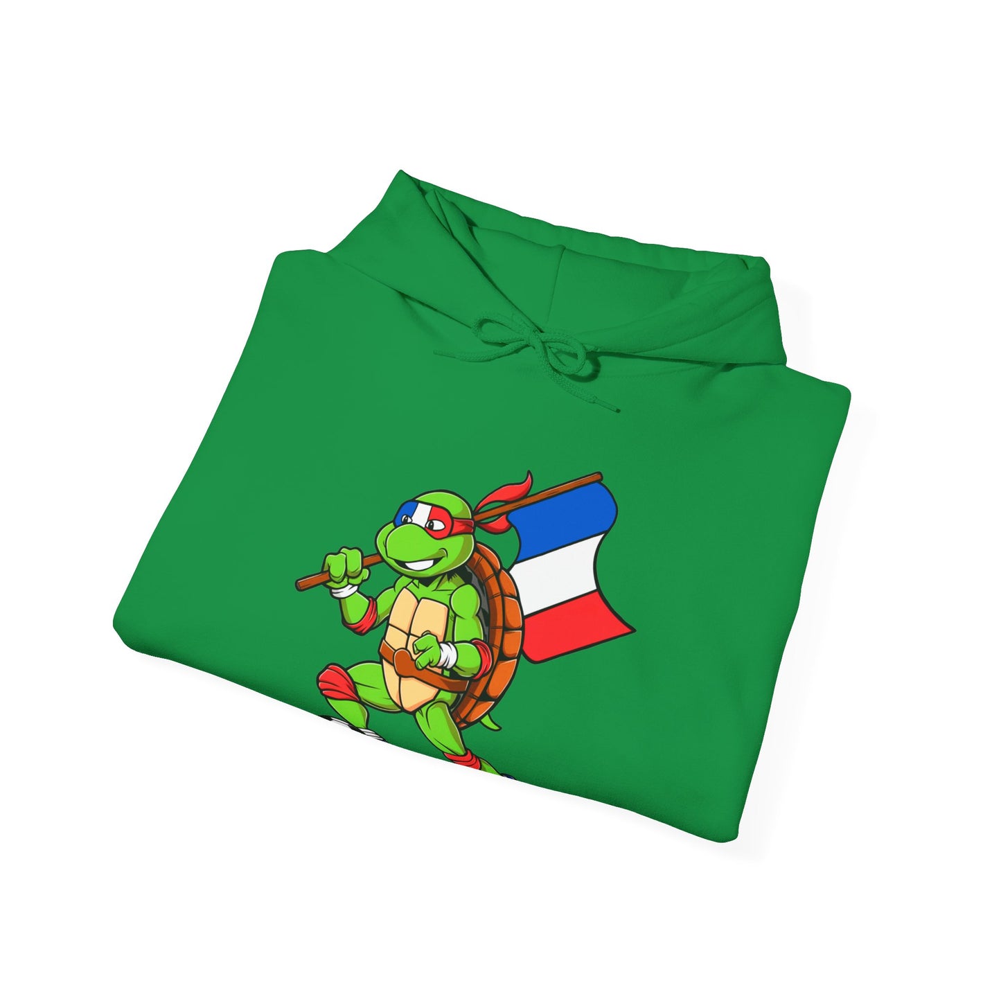 Kylian Mbappe Ninja Turtle Funny Soccer Euro 2024 France Football Unisex Heavy Blend Hooded Sweatshirt Hoodies Football Kylian Mbappe Ninja Turtles Real Madrid Printify