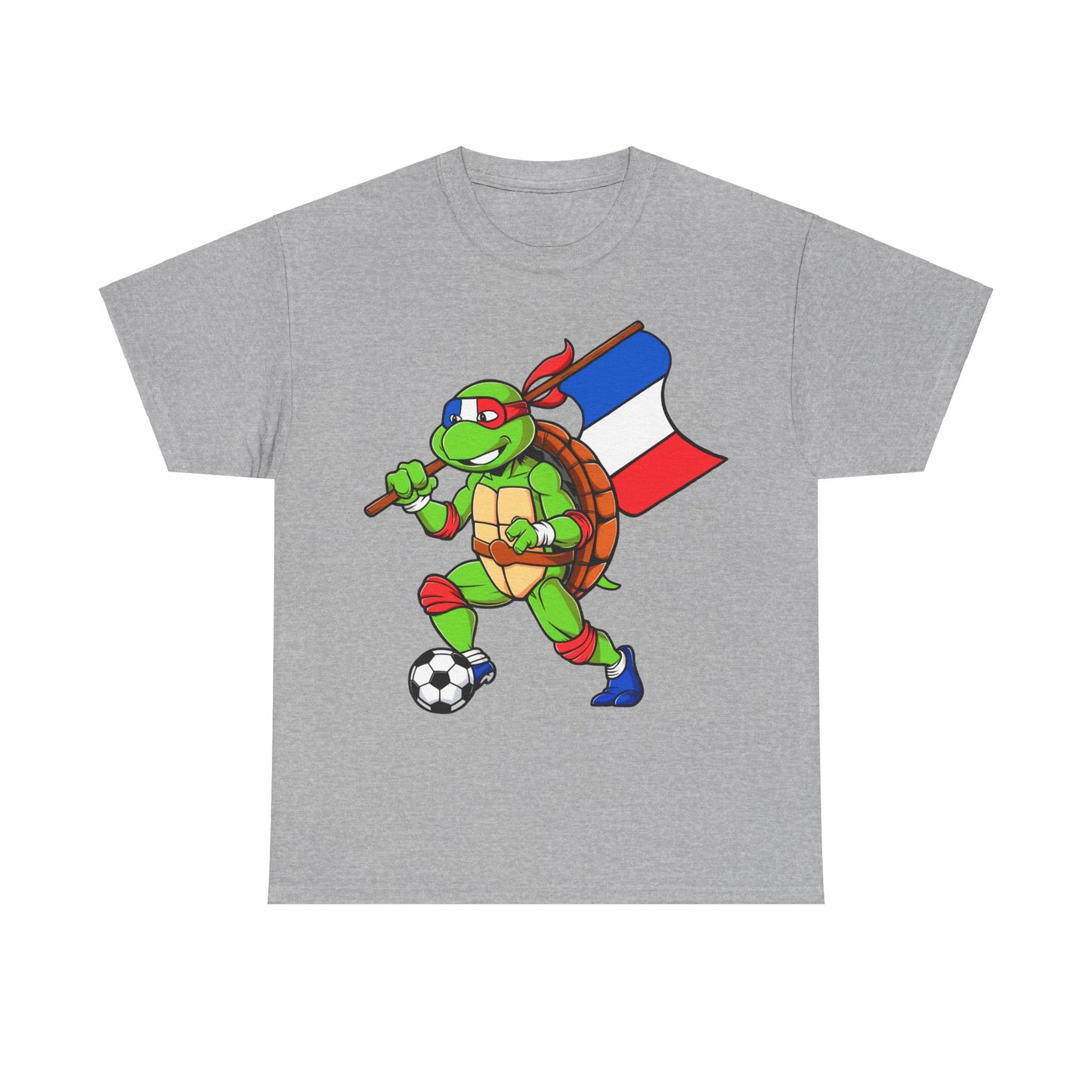 Kylian Mbappe Ninja Turtle Funny Soccer Euro 2024 France Football Unisex Heavy Cotton Tee T-shirts Football Kylian Mbappe Ninja Turtles Real Madrid Printify
