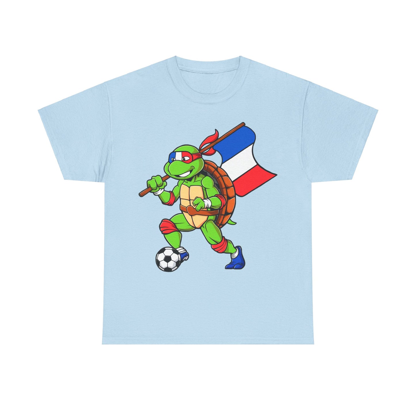 Kylian Mbappe Ninja Turtle Funny Soccer Euro 2024 France Football Unisex Heavy Cotton Tee T-shirts Football Kylian Mbappe Ninja Turtles Real Madrid Printify