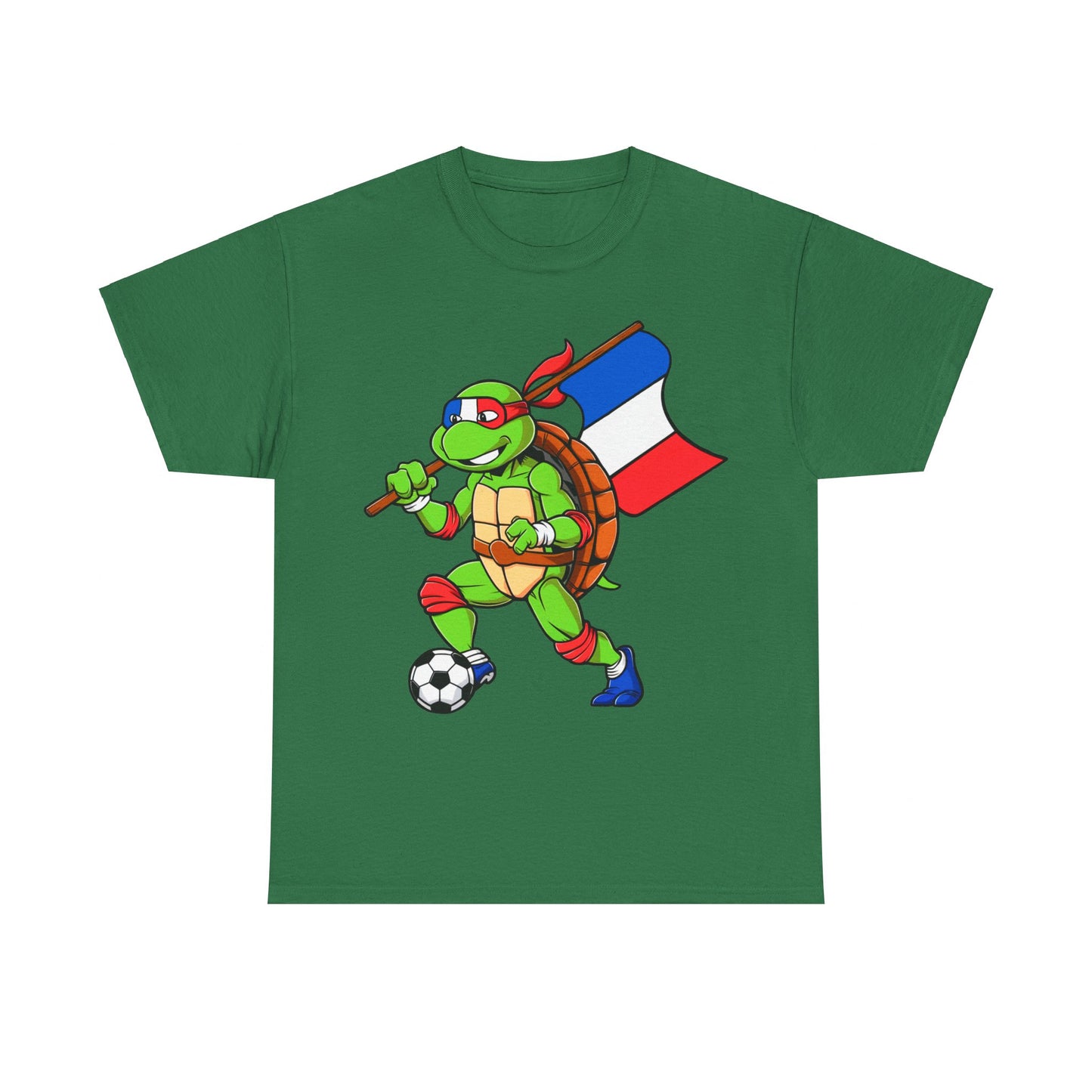 Kylian Mbappe Ninja Turtle Funny Soccer Euro 2024 France Football Unisex Heavy Cotton Tee T-shirts Football Kylian Mbappe Ninja Turtles Real Madrid Printify