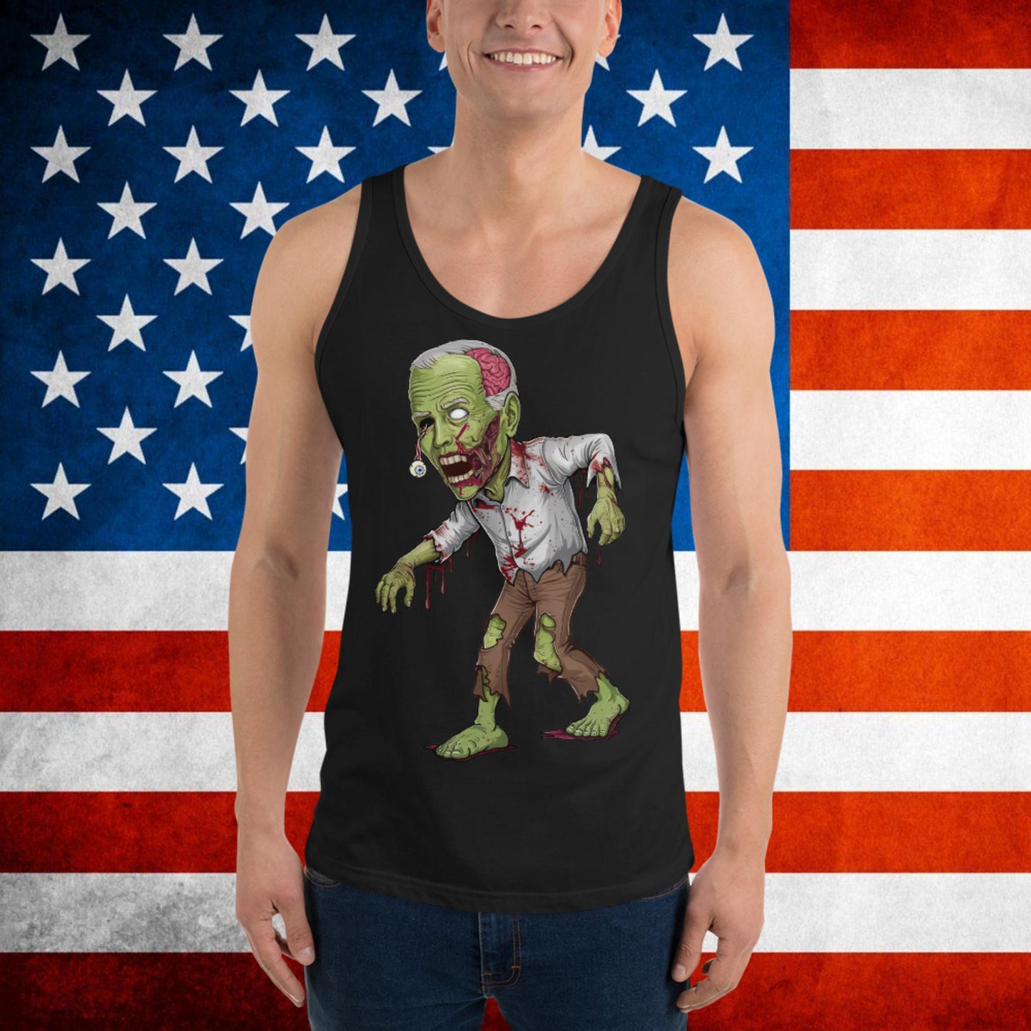 Men's Tank Top Black Tank Tops Joe Biden Politics TV Shows Walking Dead Zombie Next Cult Brand