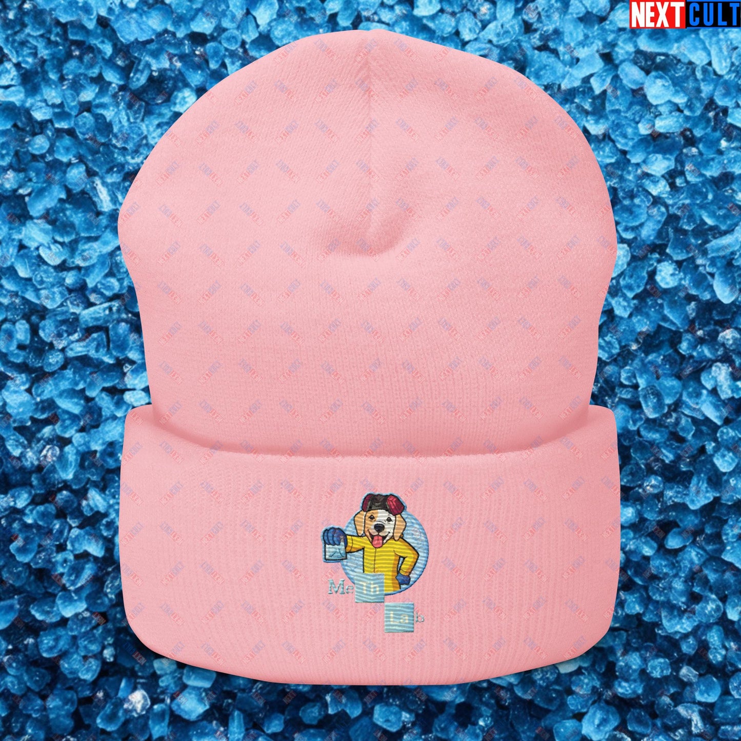 Meth Lab Breaking Bad Funny Labrador Retriever Dog Cuffed Beanie Baby Pink Hats Breaking Bad Dogs TV Shows Next Cult Brand