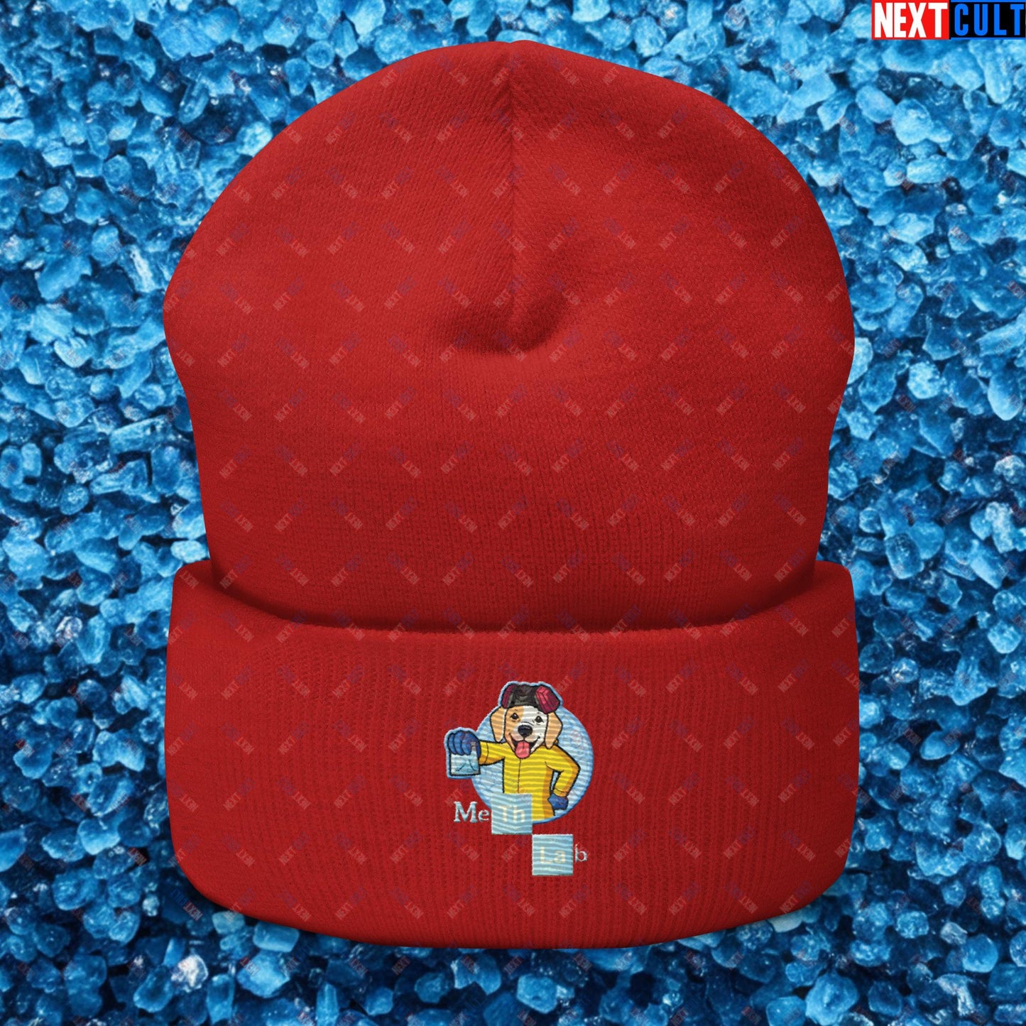 Meth Lab Breaking Bad Funny Labrador Retriever Dog Cuffed Beanie Red Hats Breaking Bad Dogs TV Shows Next Cult Brand