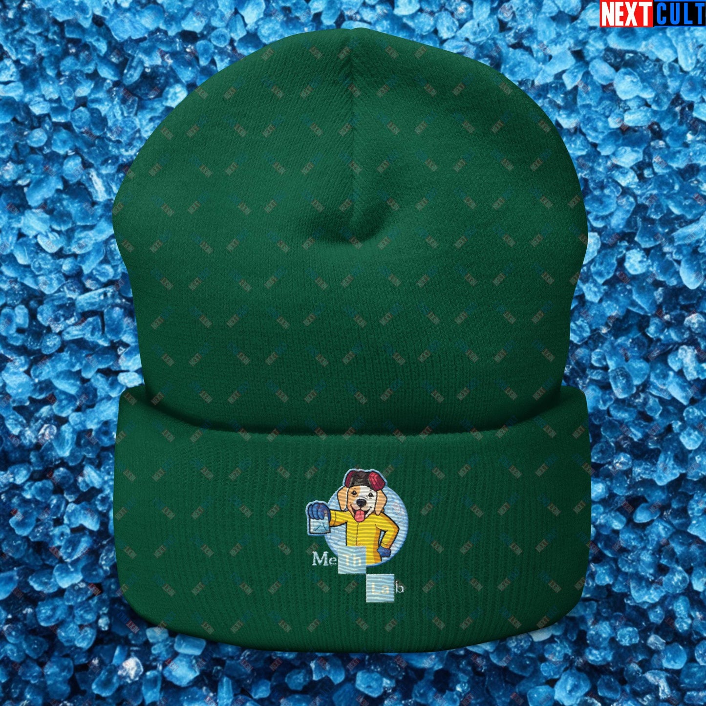 Meth Lab Breaking Bad Funny Labrador Retriever Dog Cuffed Beanie Spruce Hats Breaking Bad Dogs TV Shows Next Cult Brand