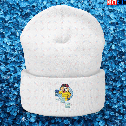 Meth Lab Breaking Bad Funny Labrador Retriever Dog Cuffed Beanie White Hats Breaking Bad Dogs TV Shows Next Cult Brand
