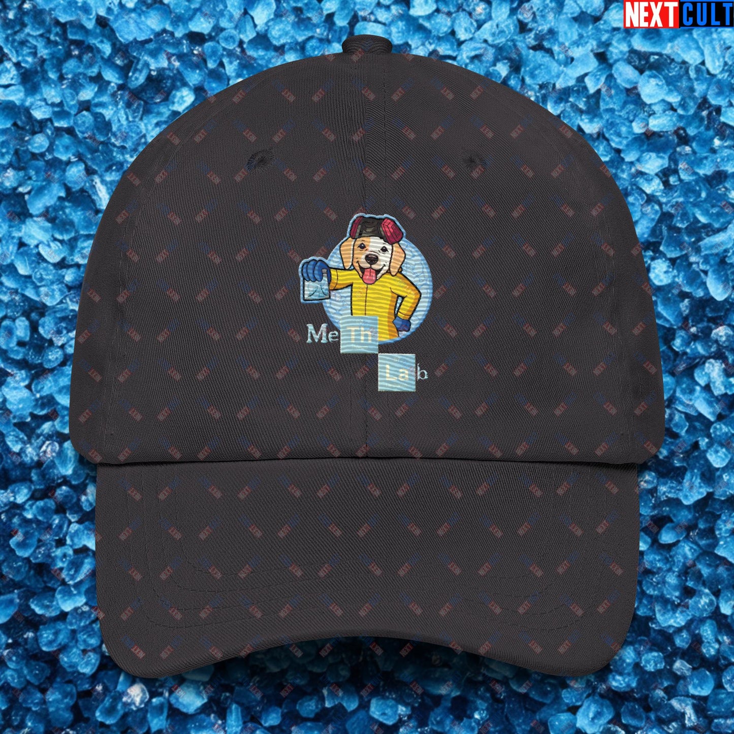 Meth Lab Breaking Bad Funny Labrador Retriever Dog Dad hat Dark Grey Hats Breaking Bad Dogs TV Shows Next Cult Brand
