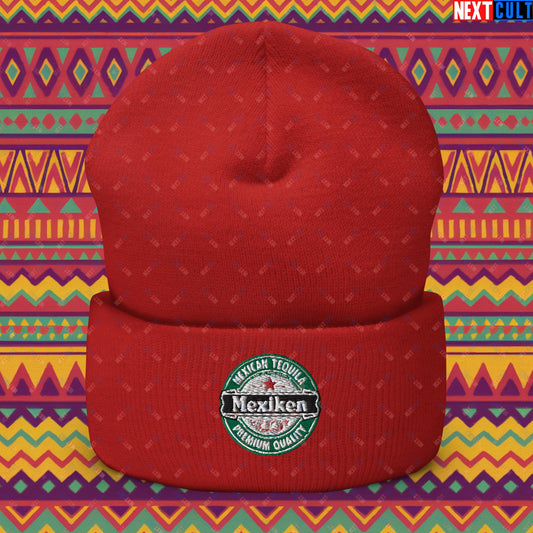 Mexiken Mexican Tequila Funny Heineken Beer Meme Cuffed Beanie Red Hats Mexico Next Cult Brand