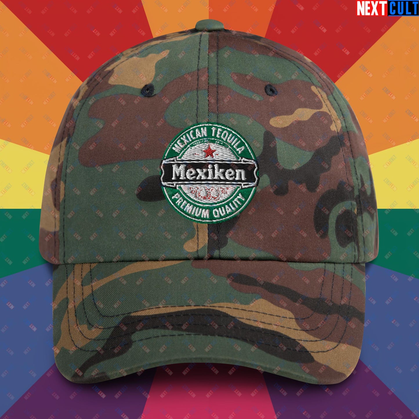 Mexiken Mexican Tequila Funny Heineken Beer Meme Dad hat Green Camo Hats Mexico Next Cult Brand