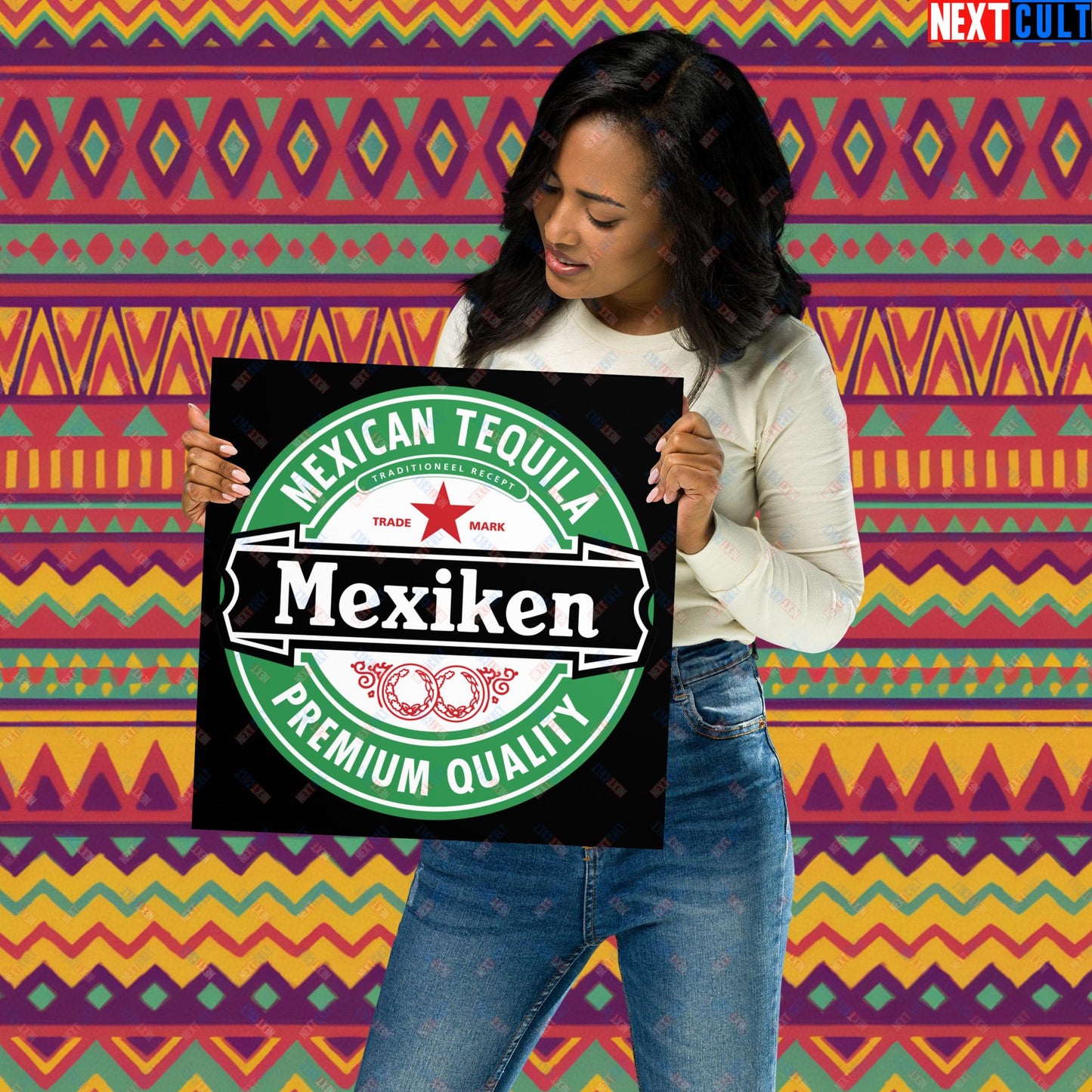 Mexiken Mexican Tequila Funny Heineken Beer Meme Poster 14″×14″ Posters Mexico Next Cult Brand