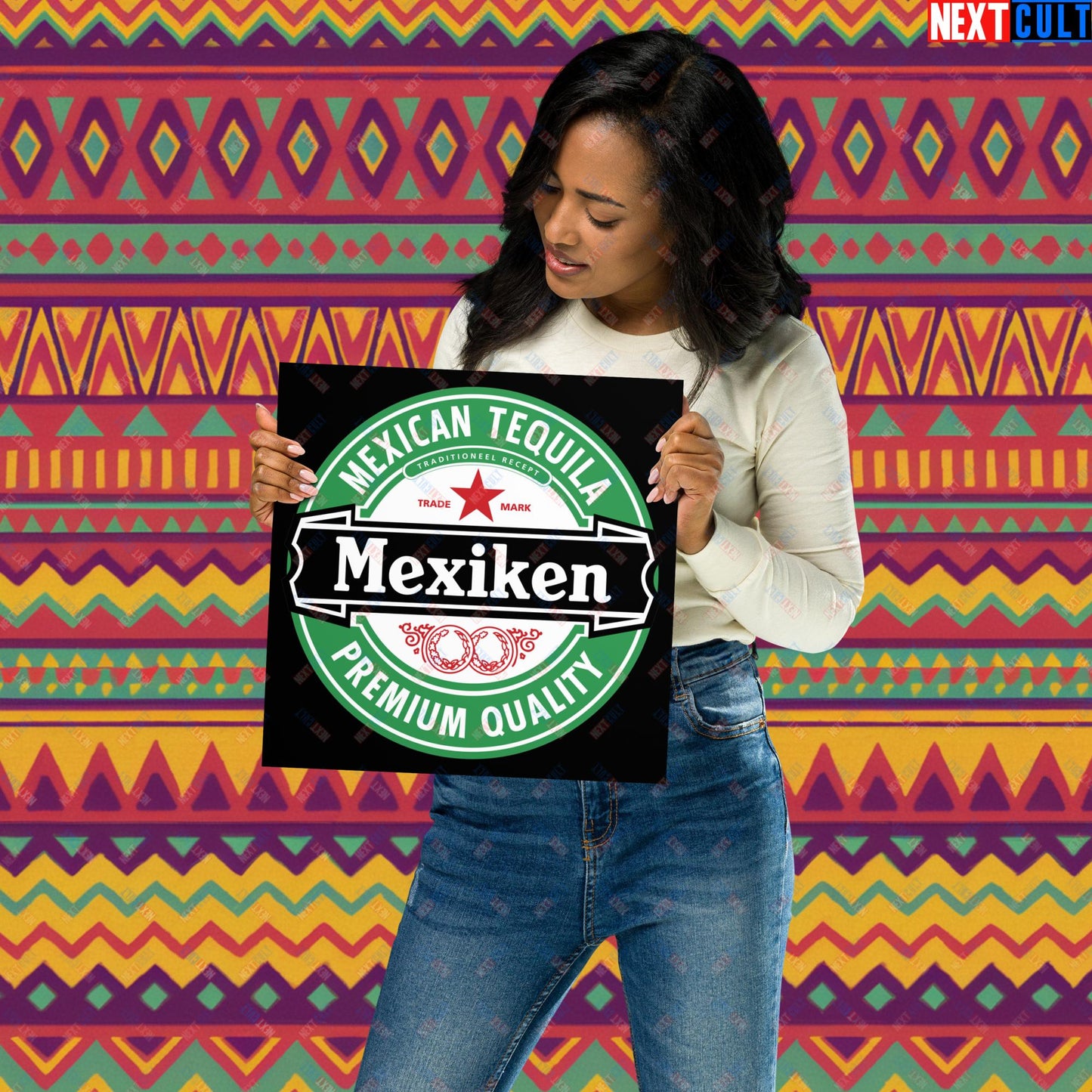 Mexiken Mexican Tequila Funny Heineken Beer Meme Poster 12″×12″ Posters Mexico Next Cult Brand