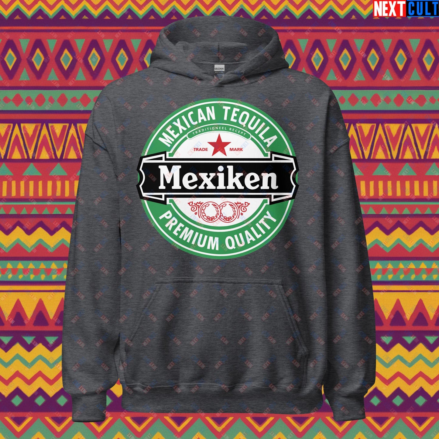 Mexiken Mexican Tequila Funny Heineken Beer Meme Unisex Hoodie Dark Heather Hoodies Mexico Next Cult Brand