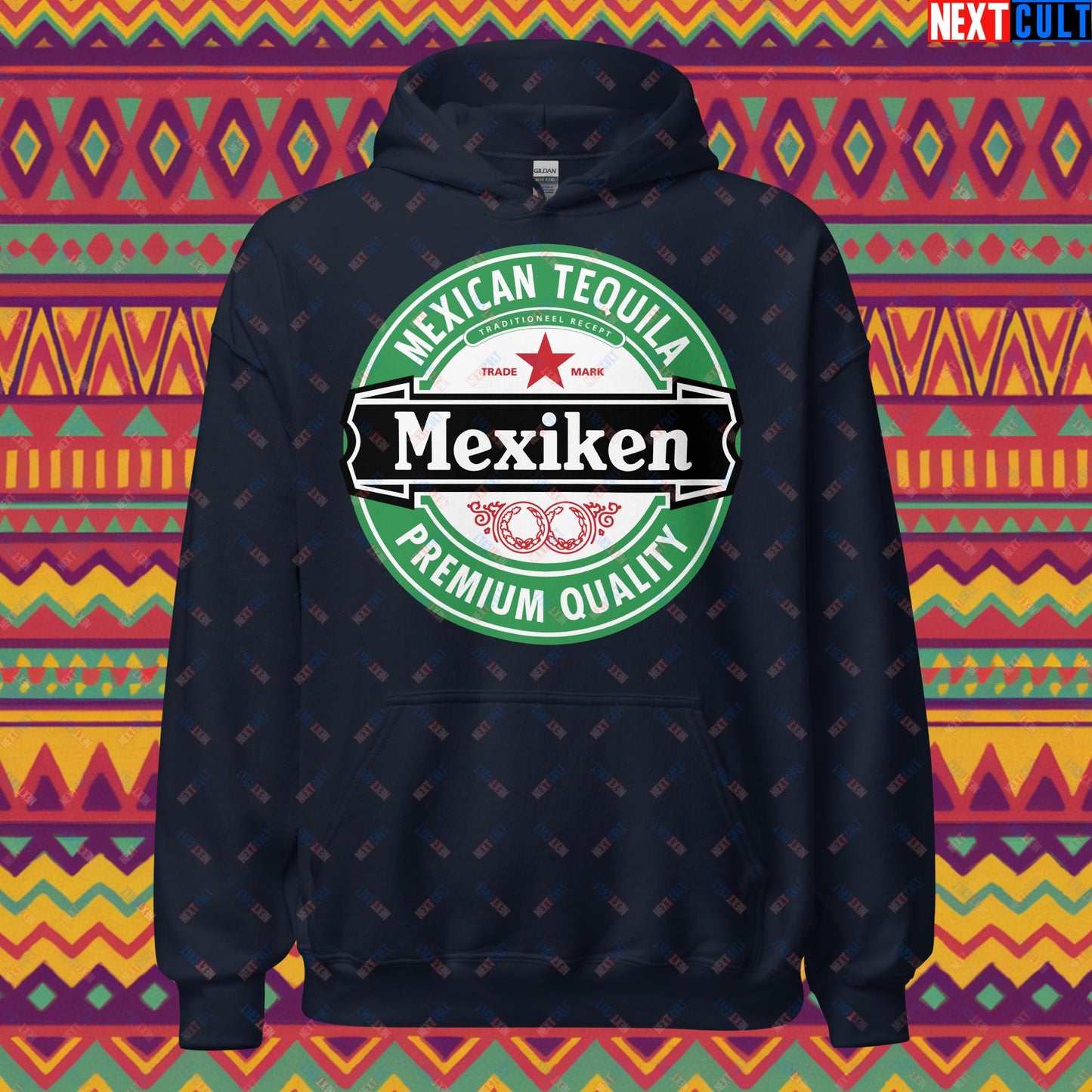 Mexiken Mexican Tequila Funny Heineken Beer Meme Unisex Hoodie Navy Hoodies Mexico Next Cult Brand