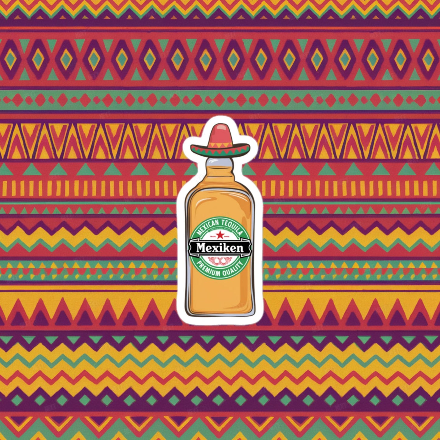 Mexiken Mexican Tequila Funny Heineken Beer Parody Bubble-free stickers 3″×3″ Stickers Mexico Next Cult Brand