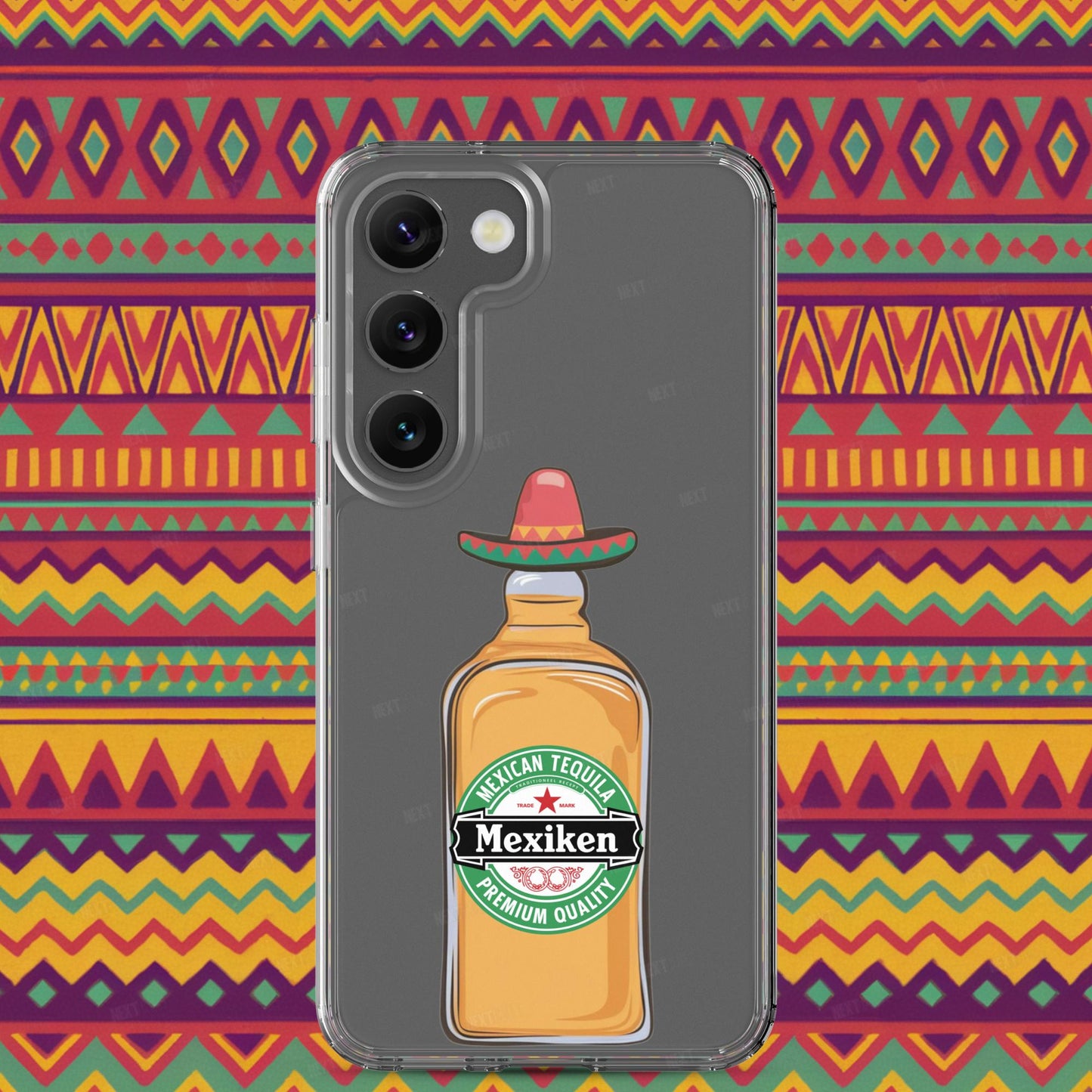 Mexiken Mexican Tequila Funny Heineken Beer Parody Clear Case for Samsung Samsung Galaxy S23 Mobile Phone Cases Mexico Next Cult Brand