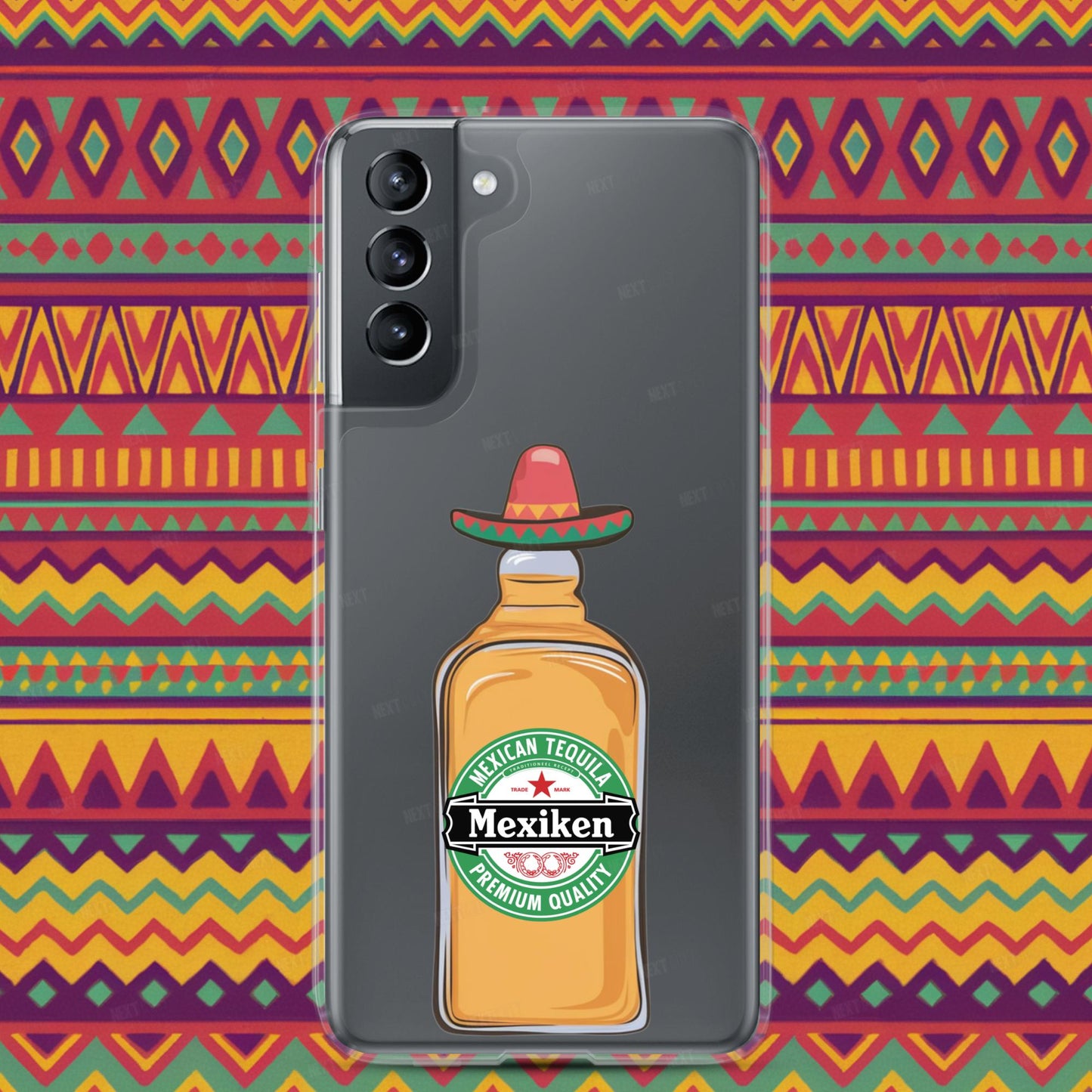Mexiken Mexican Tequila Funny Heineken Beer Parody Clear Case for Samsung Samsung Galaxy S21 Mobile Phone Cases Mexico Next Cult Brand