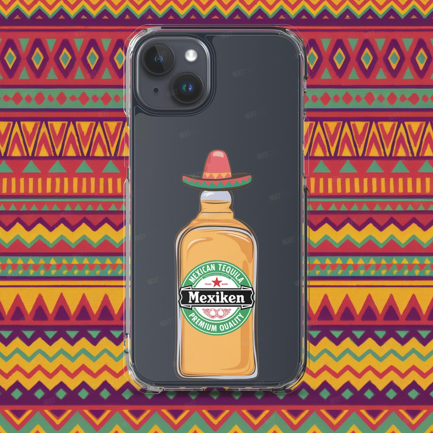 Mexiken Mexican Tequila Funny Heineken Beer Parody Clear Case for iPhone iPhone 15 Plus Mobile Phone Cases Mexico Next Cult Brand
