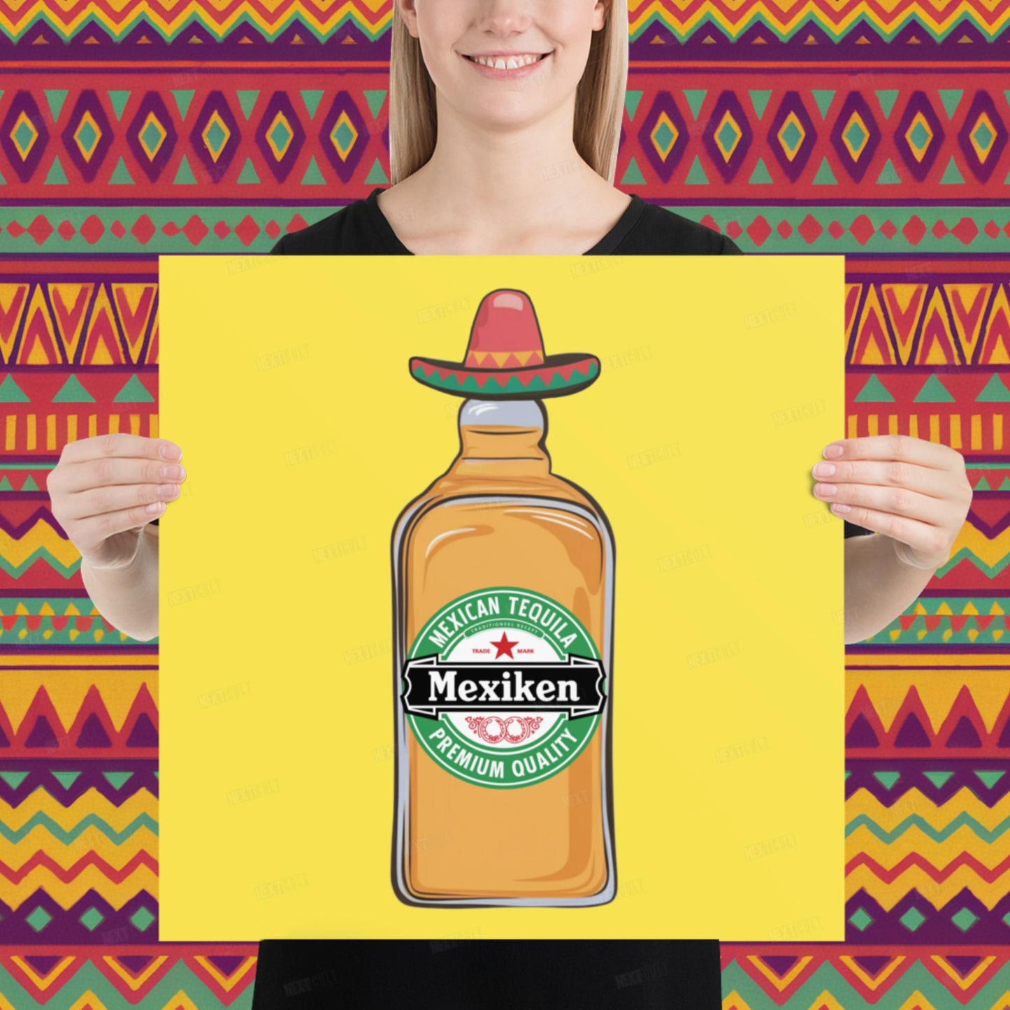 Mexiken Mexican Tequila Funny Heineken Beer Parody Poster 18″×18″ Posters Mexico Next Cult Brand