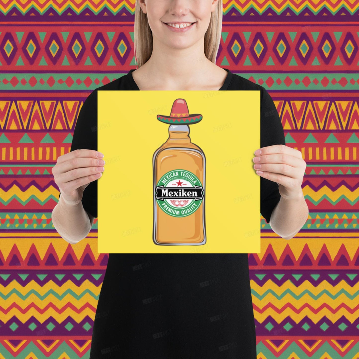 Mexiken Mexican Tequila Funny Heineken Beer Parody Poster 12″×12″ Posters Mexico Next Cult Brand