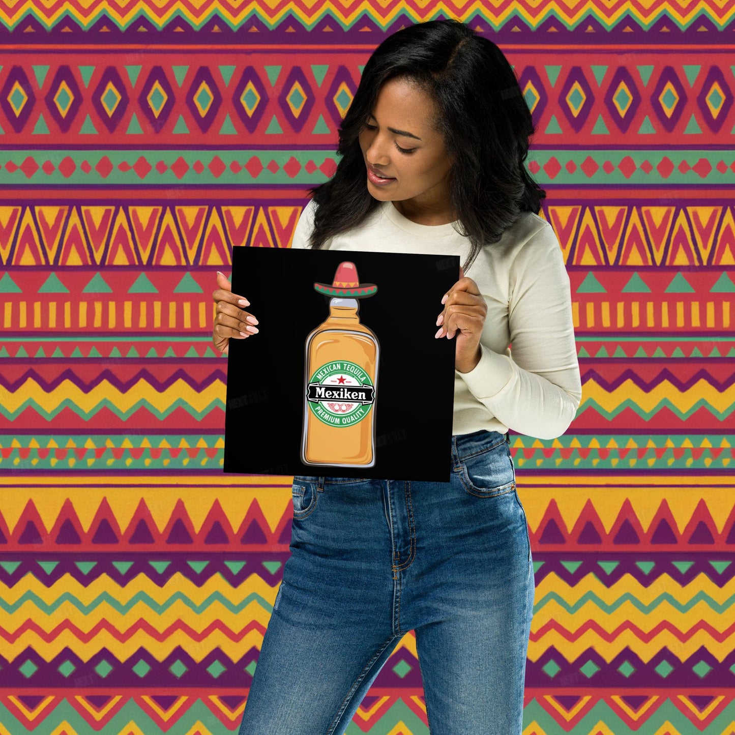 Mexiken Mexican Tequila Funny Heineken Beer Parody Poster 10″×10″ Posters Mexico Next Cult Brand