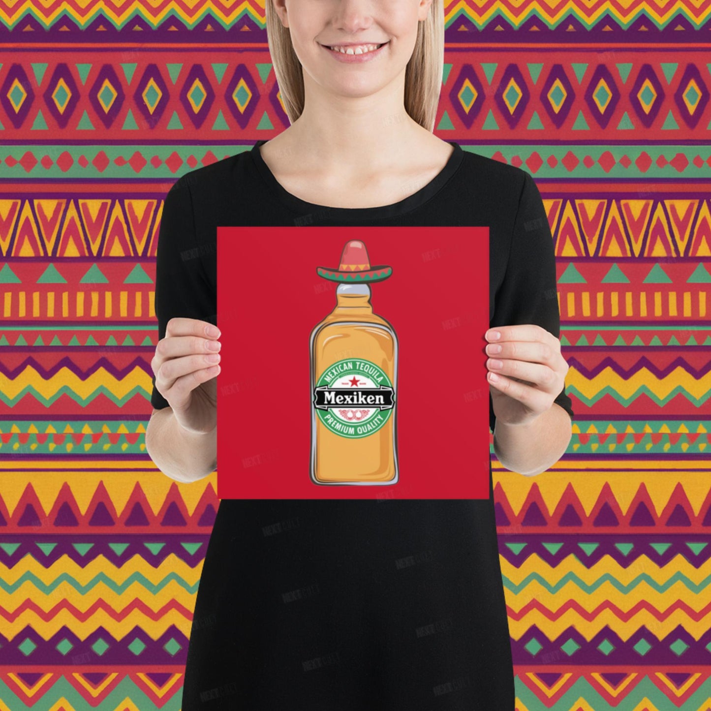 Mexiken Mexican Tequila Funny Heineken Beer Parody Poster 10″×10″ Posters Mexico Next Cult Brand