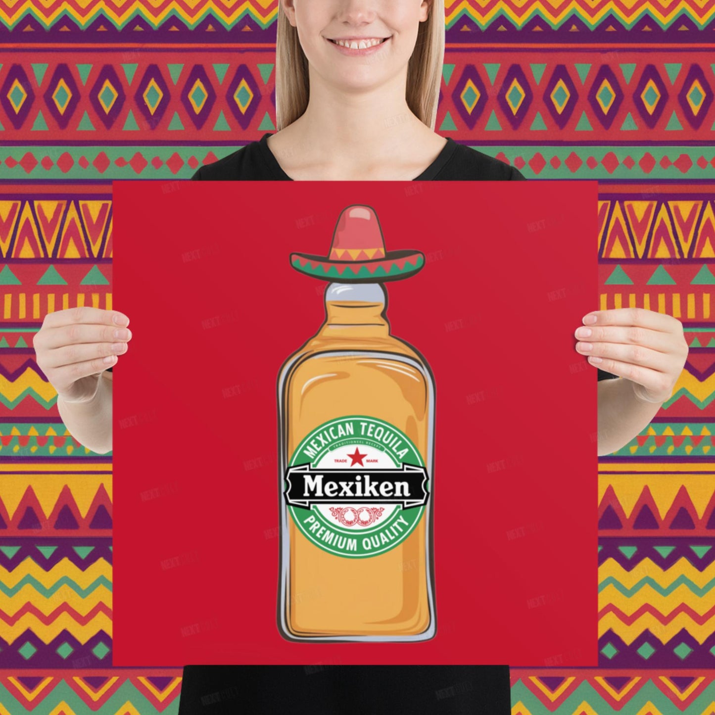Mexiken Mexican Tequila Funny Heineken Beer Parody Poster 18″×18″ Posters Mexico Next Cult Brand