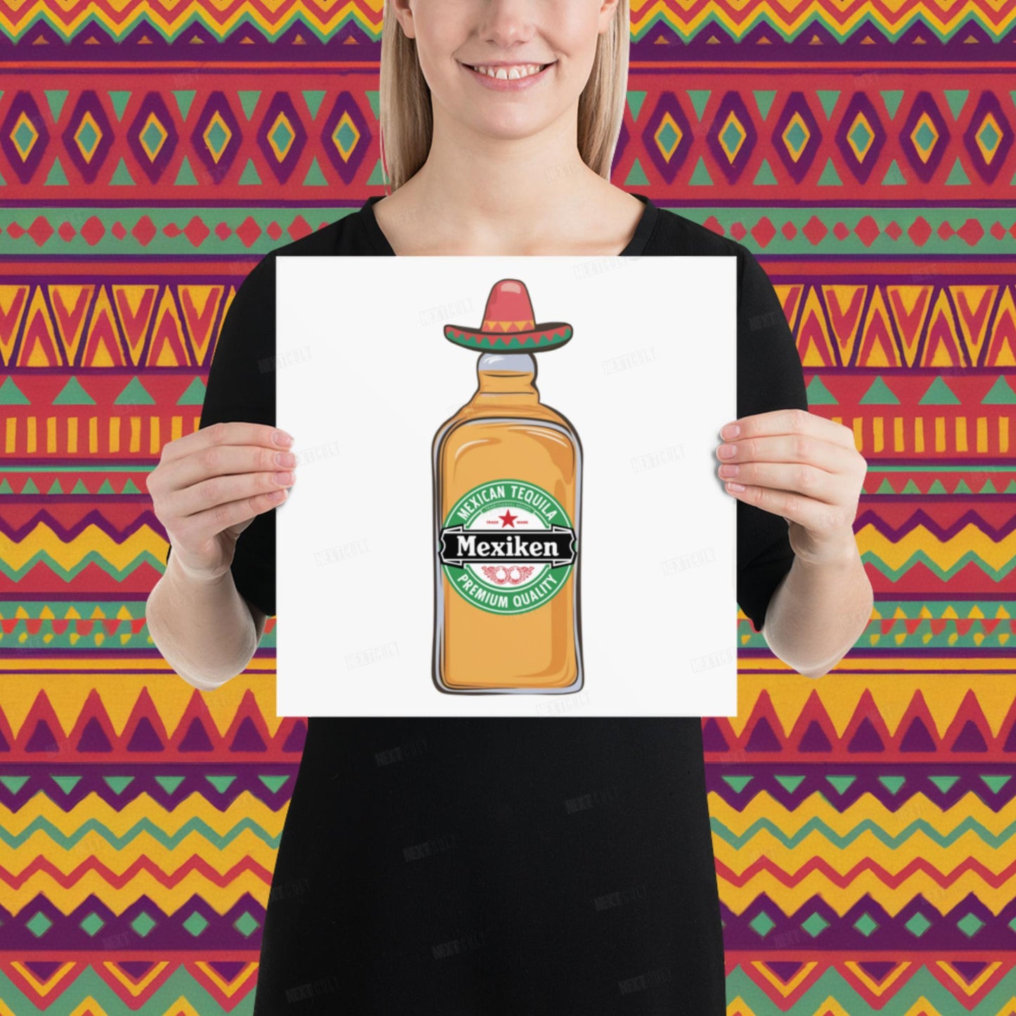 Mexiken Mexican Tequila Funny Heineken Beer Parody Poster 12″×12″ Posters Mexico Next Cult Brand