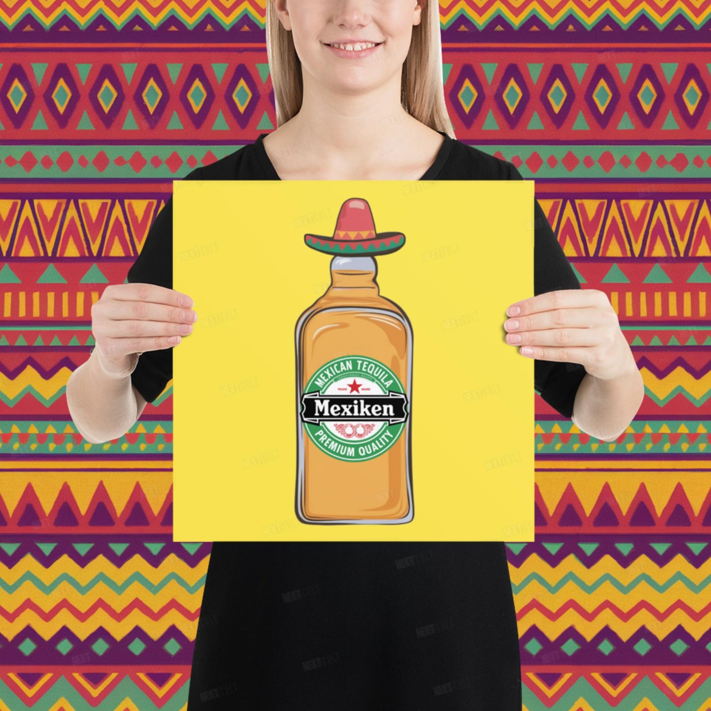 Mexiken Mexican Tequila Funny Heineken Beer Parody Poster 14″×14″ Posters Mexico Next Cult Brand