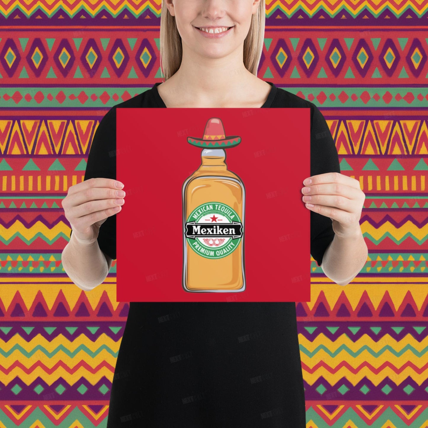 Mexiken Mexican Tequila Funny Heineken Beer Parody Poster 12″×12″ Posters Mexico Next Cult Brand