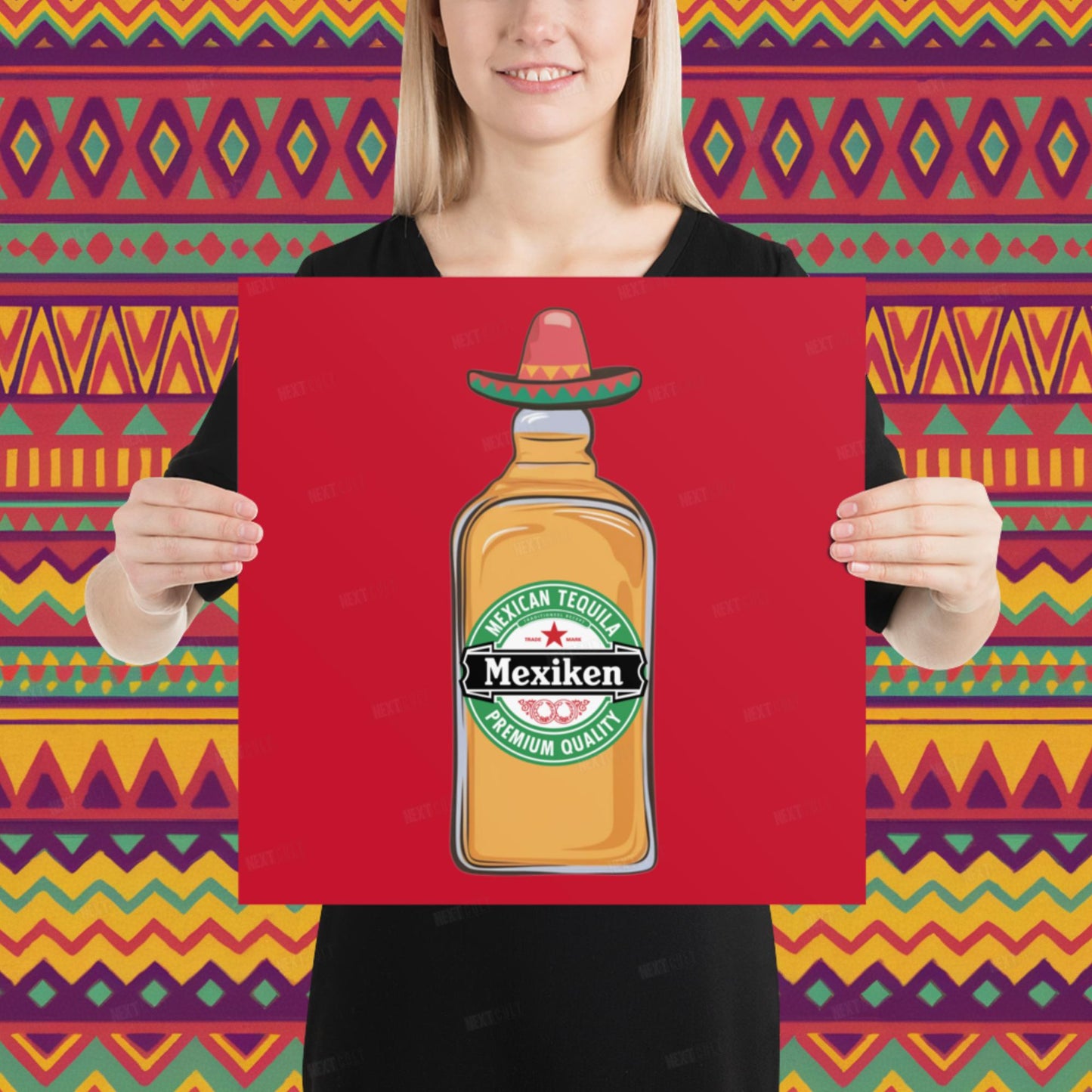 Mexiken Mexican Tequila Funny Heineken Beer Parody Poster 16″×16″ Posters Mexico Next Cult Brand