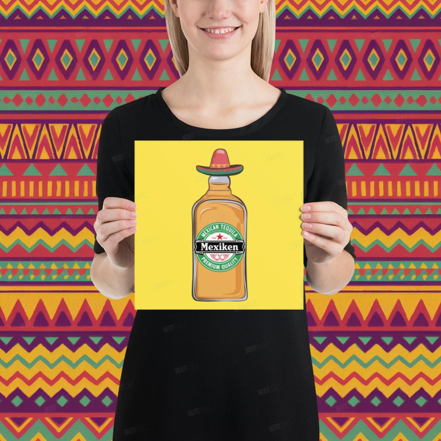 Mexiken Mexican Tequila Funny Heineken Beer Parody Poster 10″×10″ Posters Mexico Next Cult Brand
