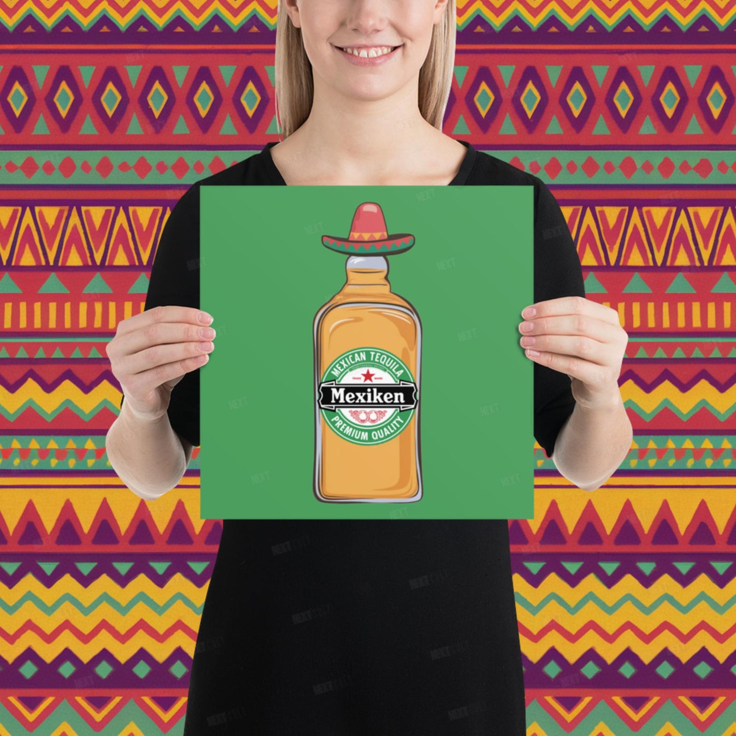 Mexiken Mexican Tequila Funny Heineken Beer Parody Poster 12″×12″ Posters Mexico Next Cult Brand