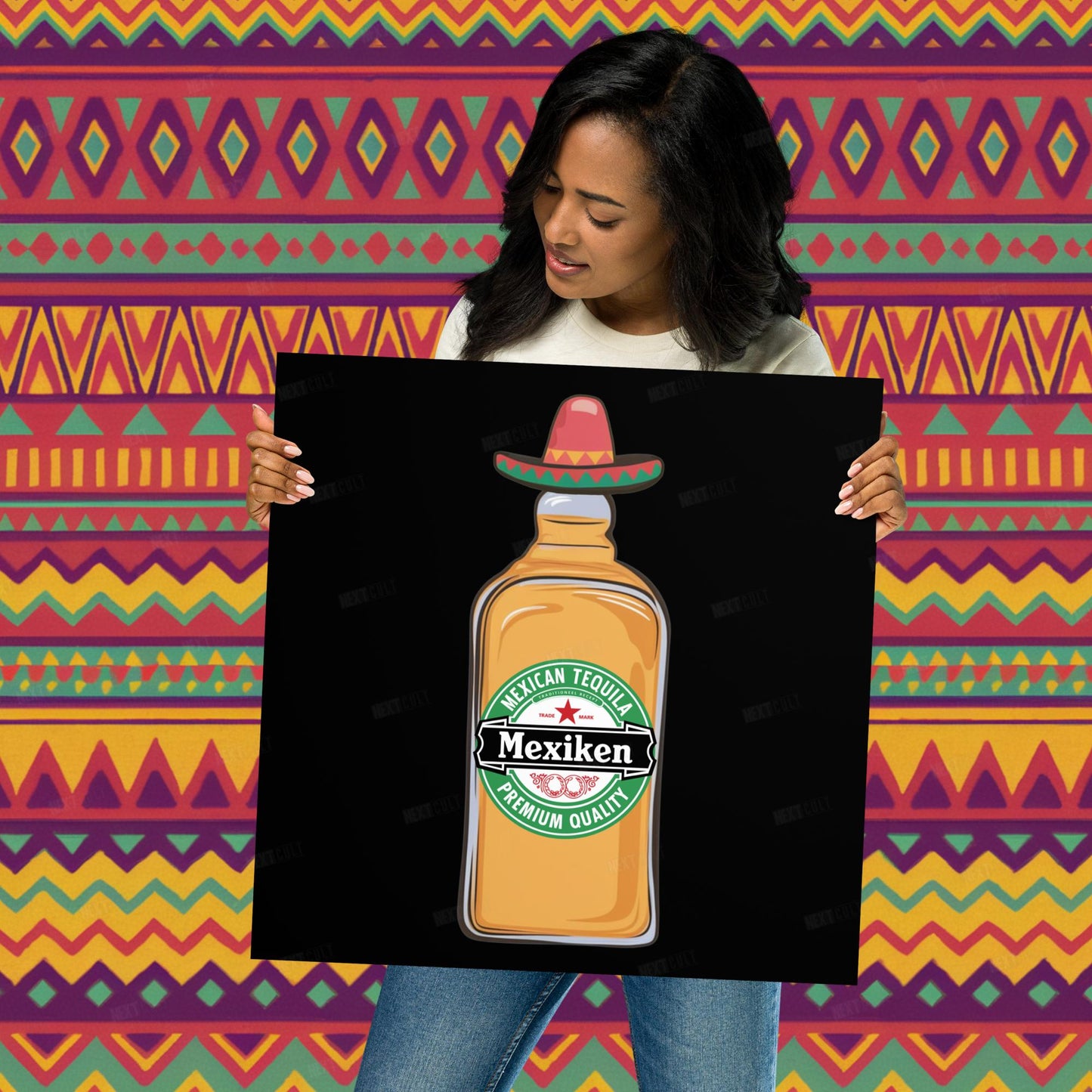 Mexiken Mexican Tequila Funny Heineken Beer Parody Poster 18″×18″ Posters Mexico Next Cult Brand