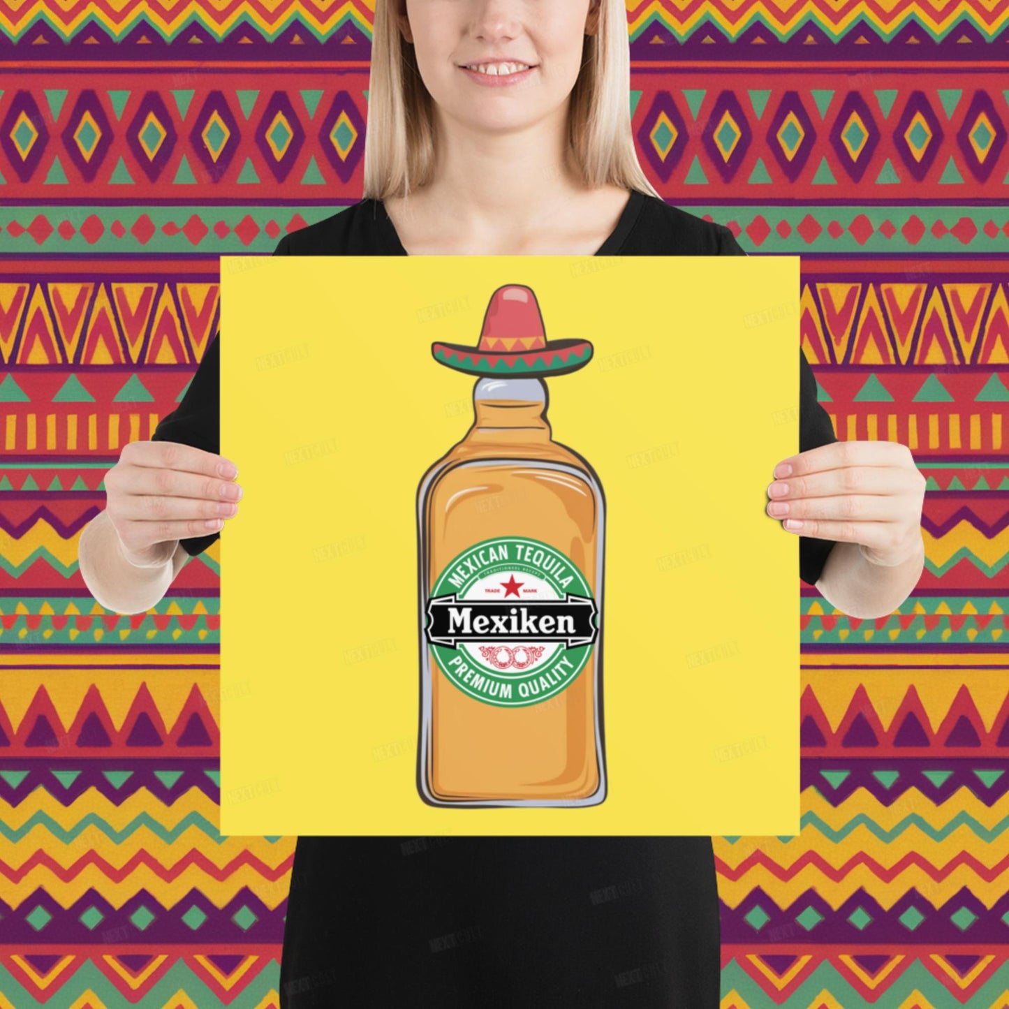 Mexiken Mexican Tequila Funny Heineken Beer Parody Poster 16″×16″ Posters Mexico Next Cult Brand