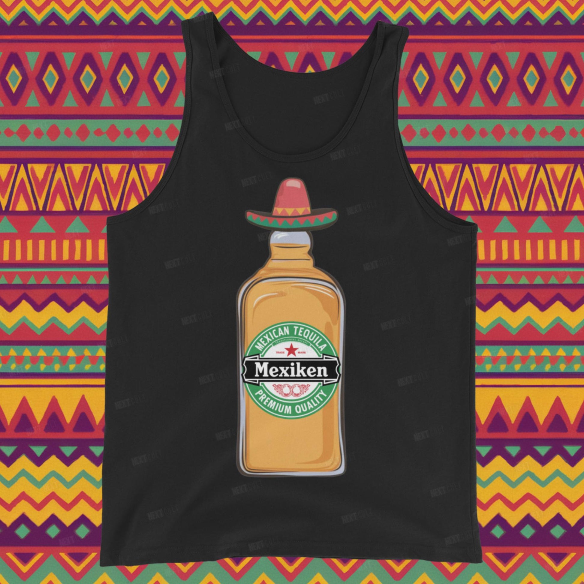 Mexiken Mexican Tequila Funny Heineken Beer Parody Tank Top Black Tank Tops Mexico Next Cult Brand