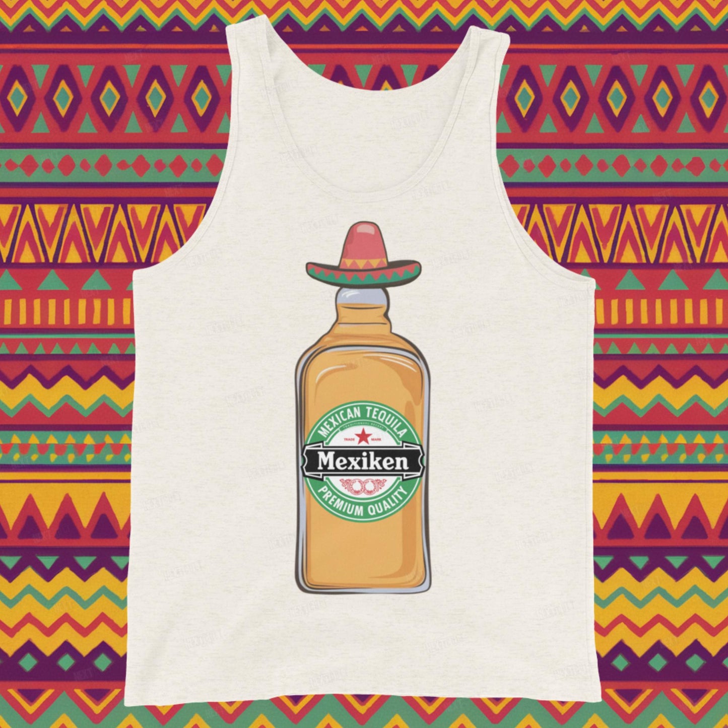 Mexiken Mexican Tequila Funny Heineken Beer Parody Tank Top Oatmeal Triblend Tank Tops Mexico Next Cult Brand