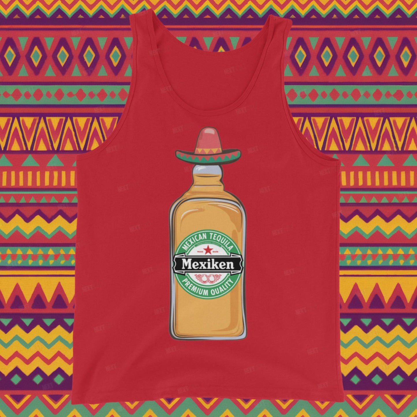 Mexiken Mexican Tequila Funny Heineken Beer Parody Tank Top Red Tank Tops Mexico Next Cult Brand