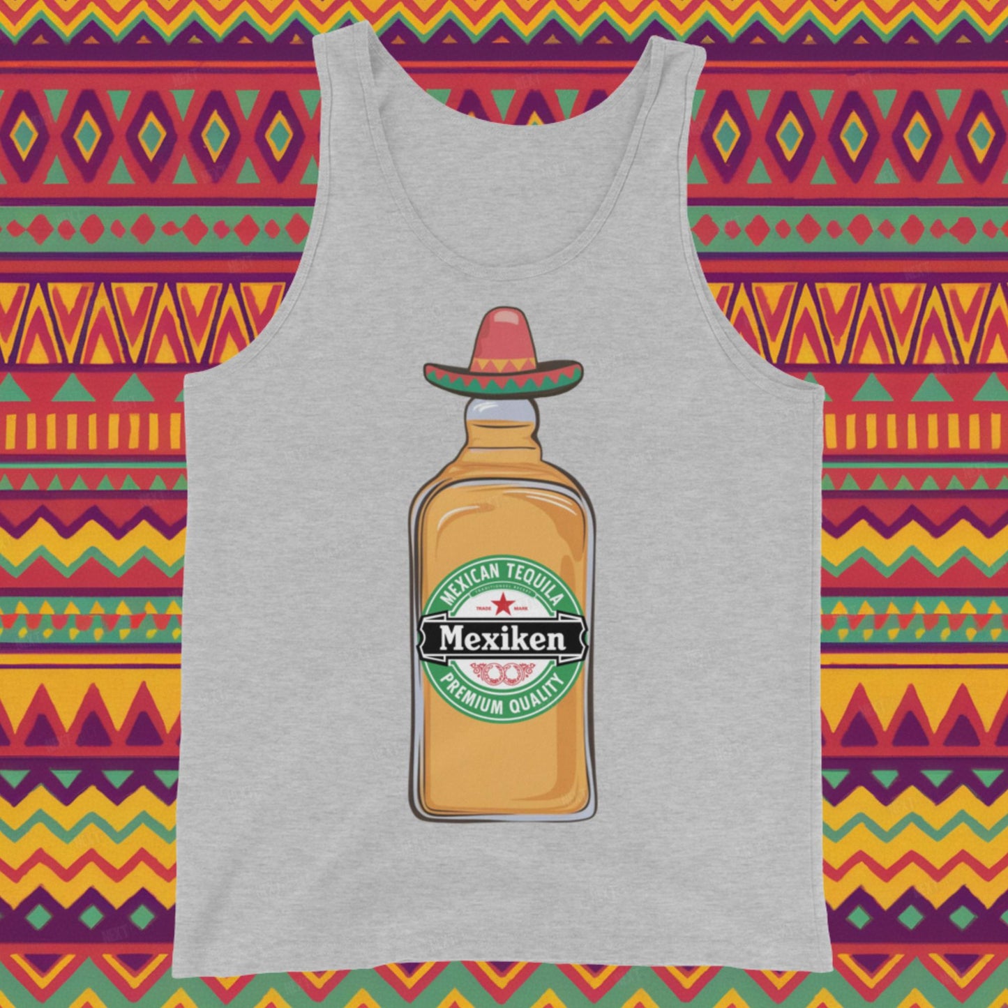 Mexiken Mexican Tequila Funny Heineken Beer Parody Tank Top Athletic Heather Tank Tops Mexico Next Cult Brand