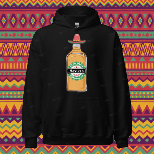 Mexiken Mexican Tequila Funny Heineken Beer Parody Unisex Hoodie Black Hoodies Mexico Next Cult Brand