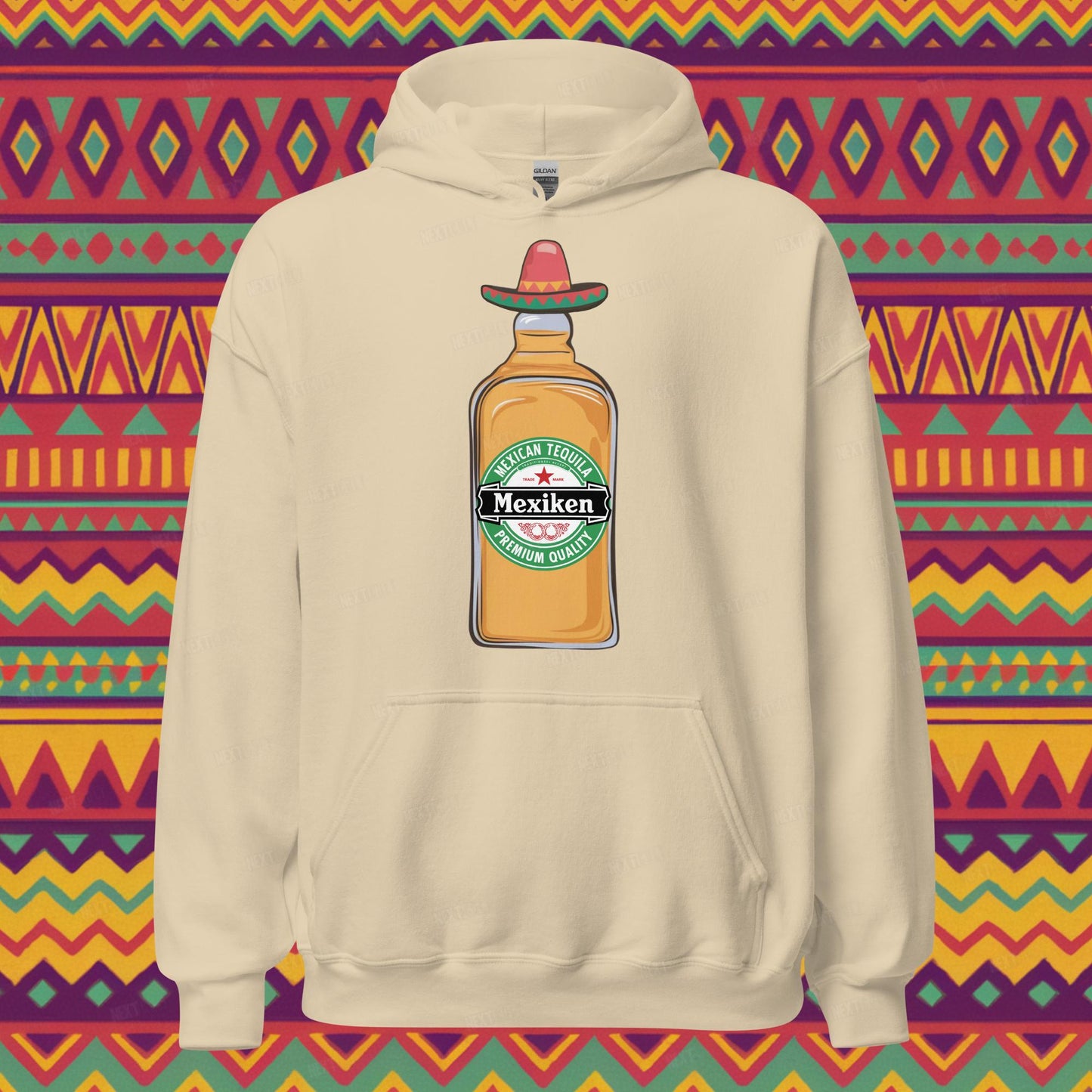 Mexiken Mexican Tequila Funny Heineken Beer Parody Unisex Hoodie Sand Hoodies Mexico Next Cult Brand