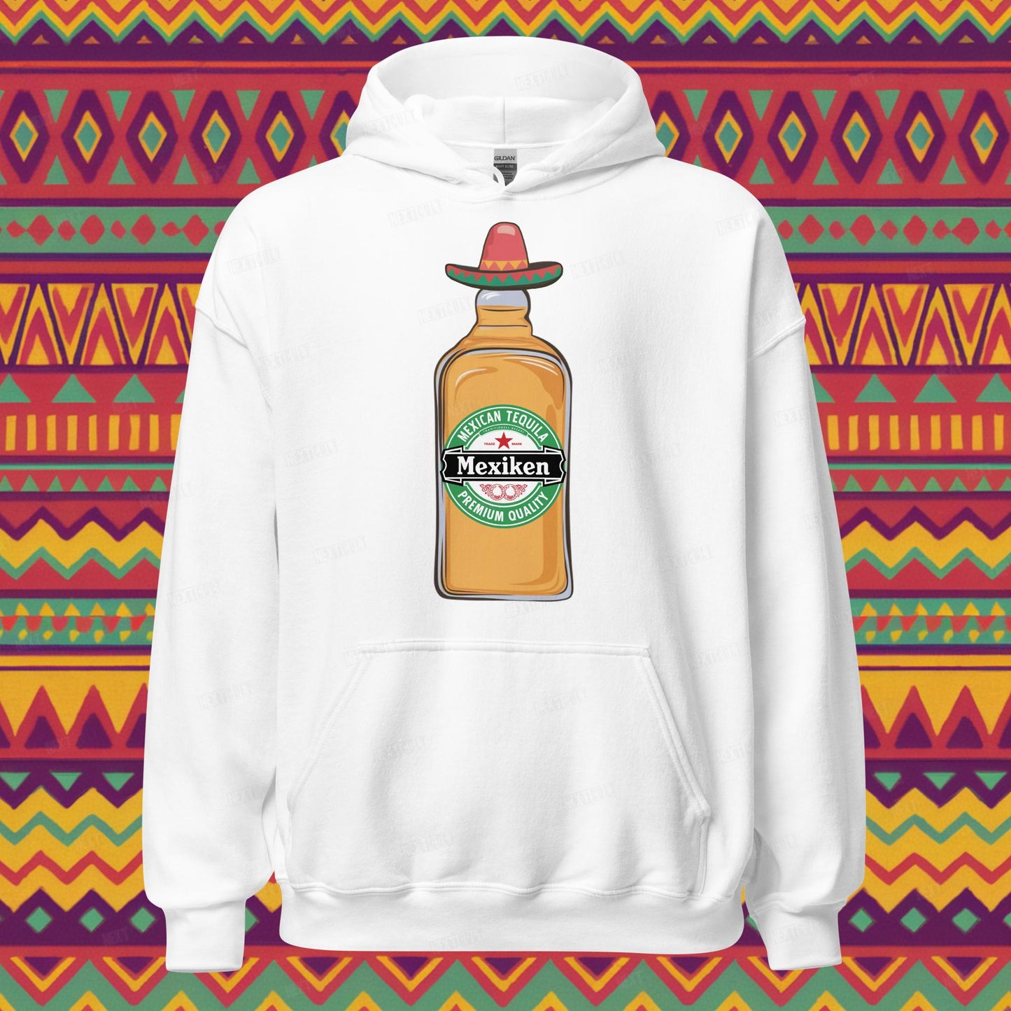 Mexiken Mexican Tequila Funny Heineken Beer Parody Unisex Hoodie White Hoodies Mexico Next Cult Brand