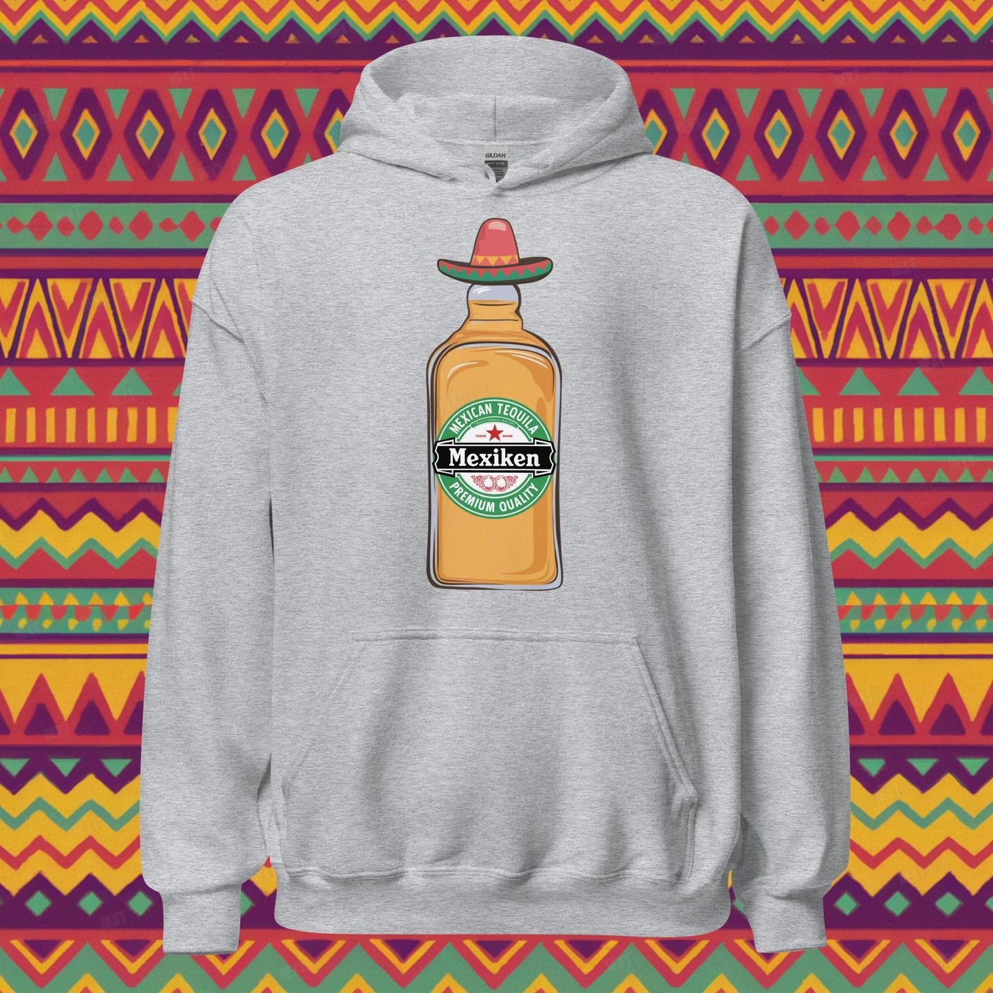 Mexiken Mexican Tequila Funny Heineken Beer Parody Unisex Hoodie Sport Grey Hoodies Mexico Next Cult Brand
