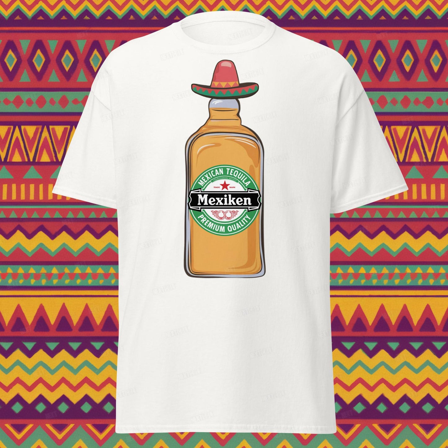 Mexiken Mexican Tequila Funny Heineken Beer Parody Unisex tee White T-shirts Mexico Next Cult Brand