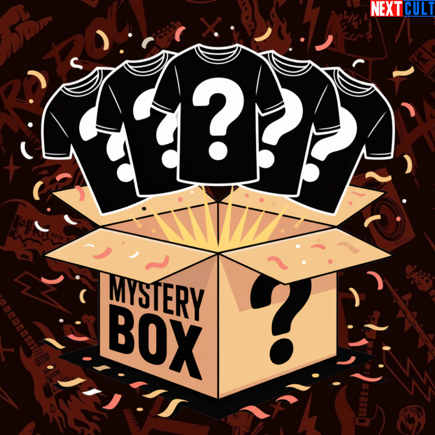 Mystery Box of 5 Rock Music Gym Shirts (5-pack)