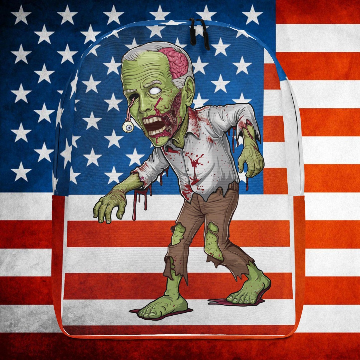 Old Joe Biden Zombie Walking Dead Funny Politics Backpack Default Title Bags Joe Biden Politics TV Shows Walking Dead Zombie Next Cult Brand