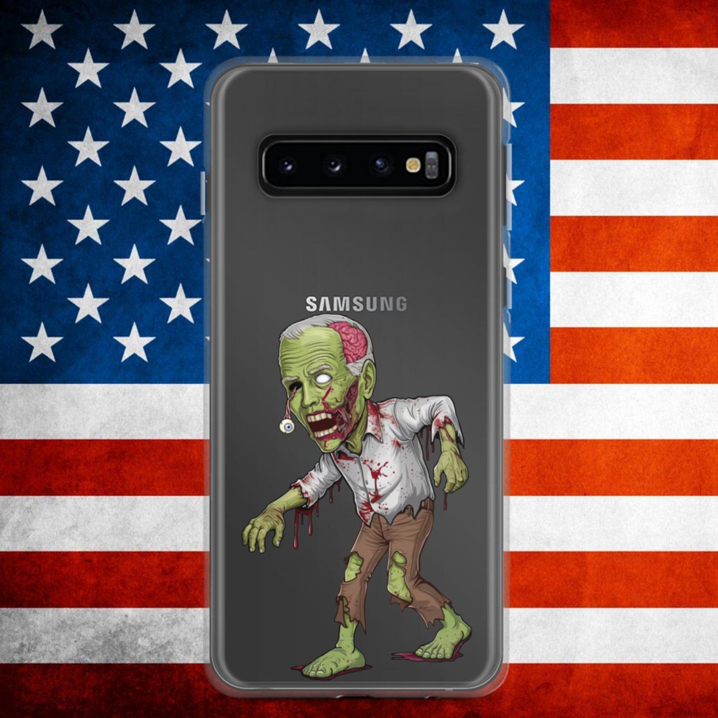 Old Joe Biden Zombie Walking Dead Funny Politics Clear Case for Samsung Samsung Galaxy S10 Mobile Phone Cases Joe Biden Politics TV Shows Walking Dead Zombie Next Cult Brand