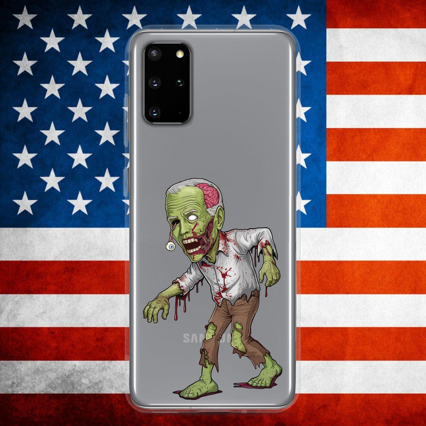Old Joe Biden Zombie Walking Dead Funny Politics Clear Case for Samsung Samsung Galaxy S20 Plus Mobile Phone Cases Joe Biden Politics TV Shows Walking Dead Zombie Next Cult Brand