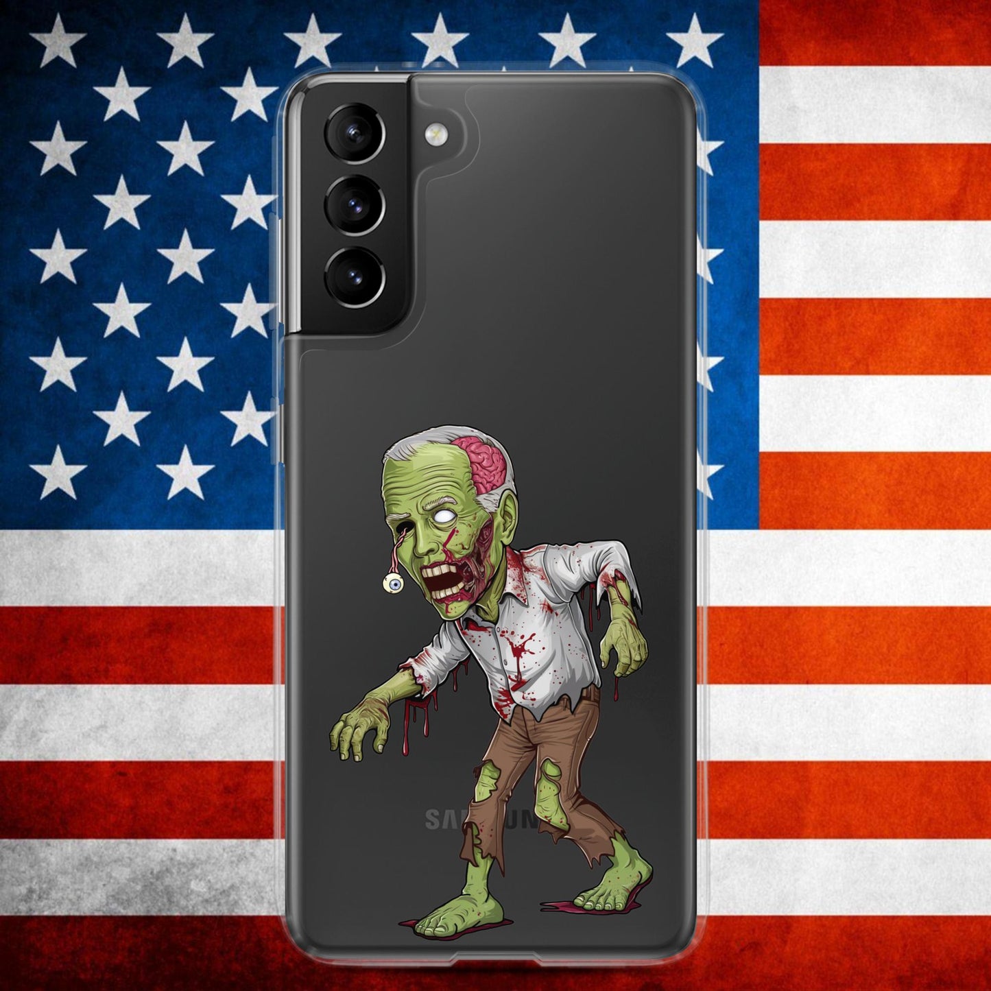 Old Joe Biden Zombie Walking Dead Funny Politics Clear Case for Samsung Samsung Galaxy S21 Plus Mobile Phone Cases Joe Biden Politics TV Shows Walking Dead Zombie Next Cult Brand