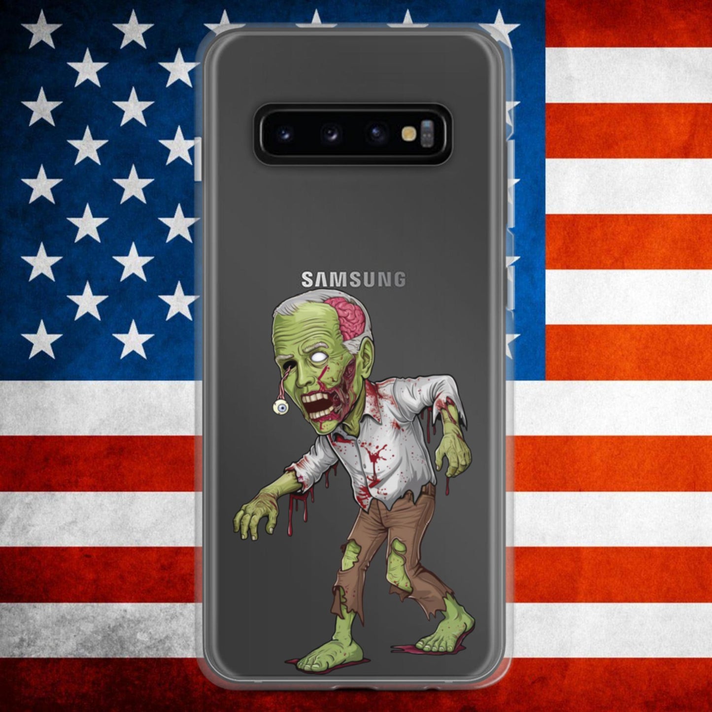 Old Joe Biden Zombie Walking Dead Funny Politics Clear Case for Samsung Samsung Galaxy S10+ Mobile Phone Cases Joe Biden Politics TV Shows Walking Dead Zombie Next Cult Brand