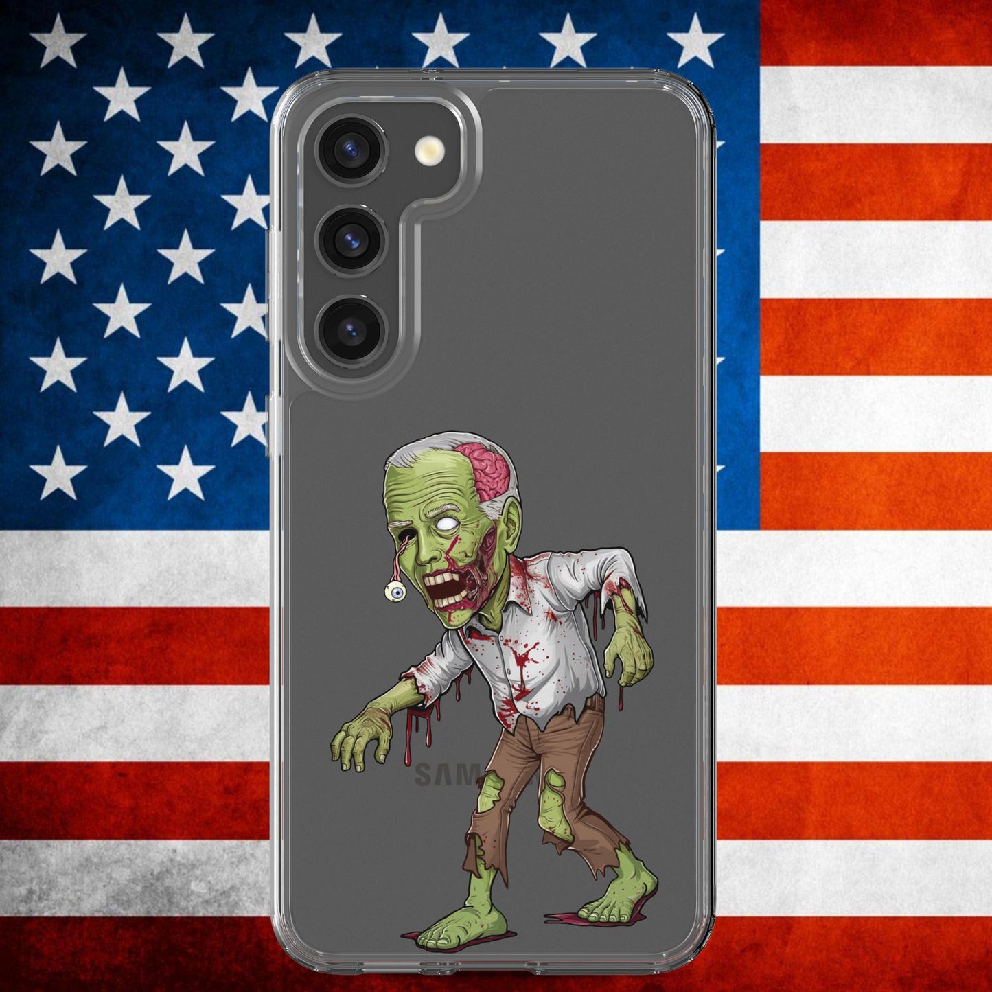 Old Joe Biden Zombie Walking Dead Funny Politics Clear Case for Samsung Samsung Galaxy S23 Plus Mobile Phone Cases Joe Biden Politics TV Shows Walking Dead Zombie Next Cult Brand